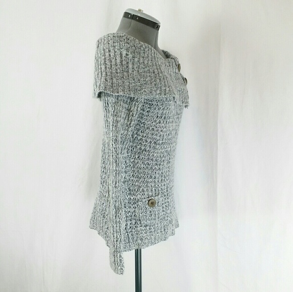 J.J. Always Cowl Neck Sweater Buttons Front Pocket - Picture 2 of 4